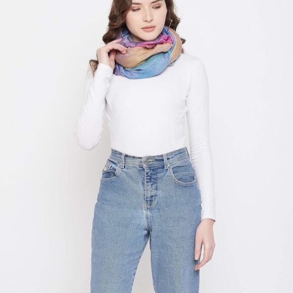 Fashion Women's Silk Scarf Luxury Satin Shawl Wraps - Purple - Picture 4 of 5